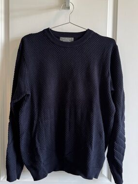 Primark Men’s Navy Textured Crewneck Sweater